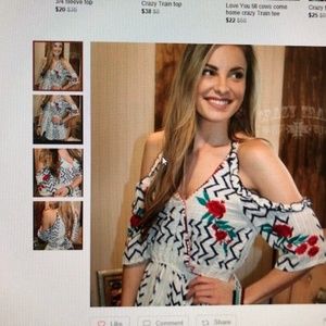 Cold Shoulder Rose Blouse